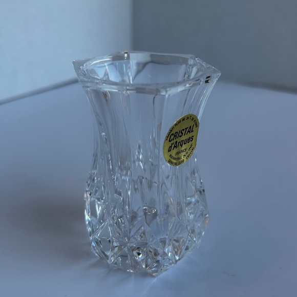 Cristal D' Arques France Genuine Lead Crystal Vase 3 1/4 inches tall - Picture 8 of 8